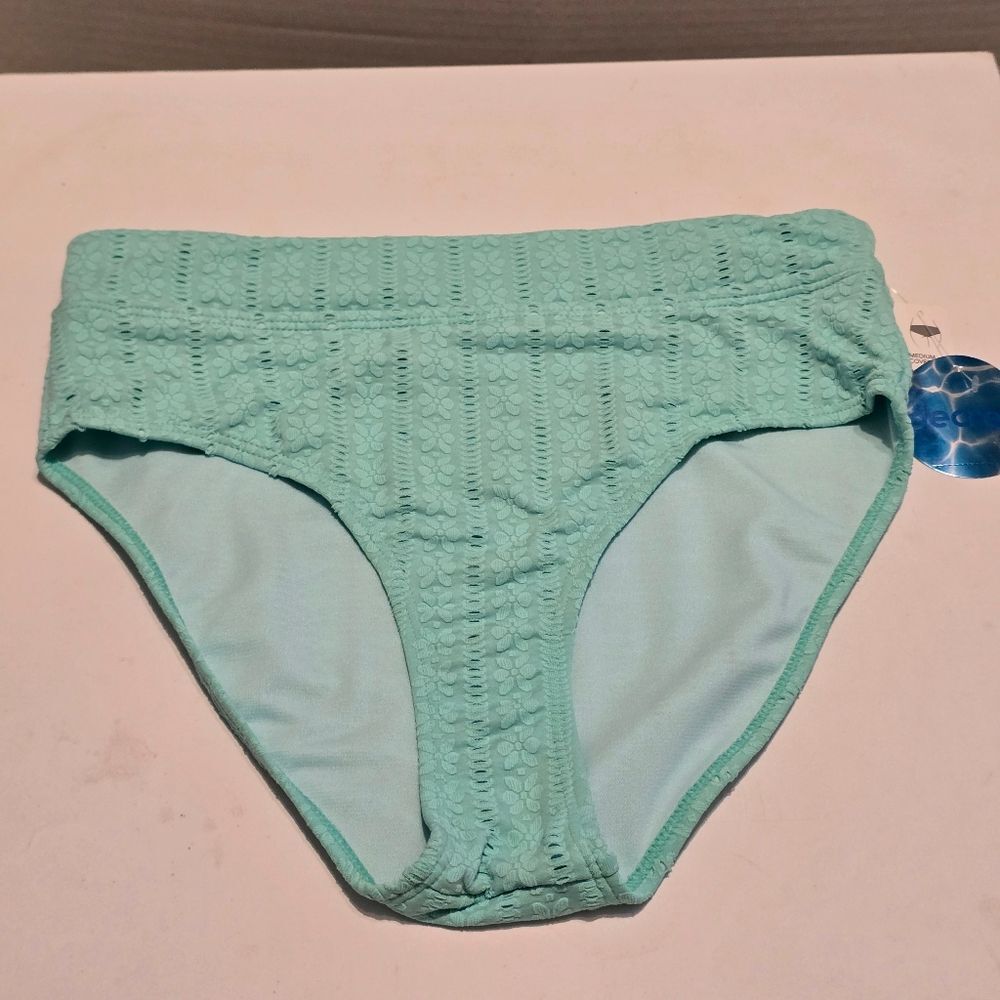 Decree Light Blue Floral Bottom High Rise Medium Coverage Size Small